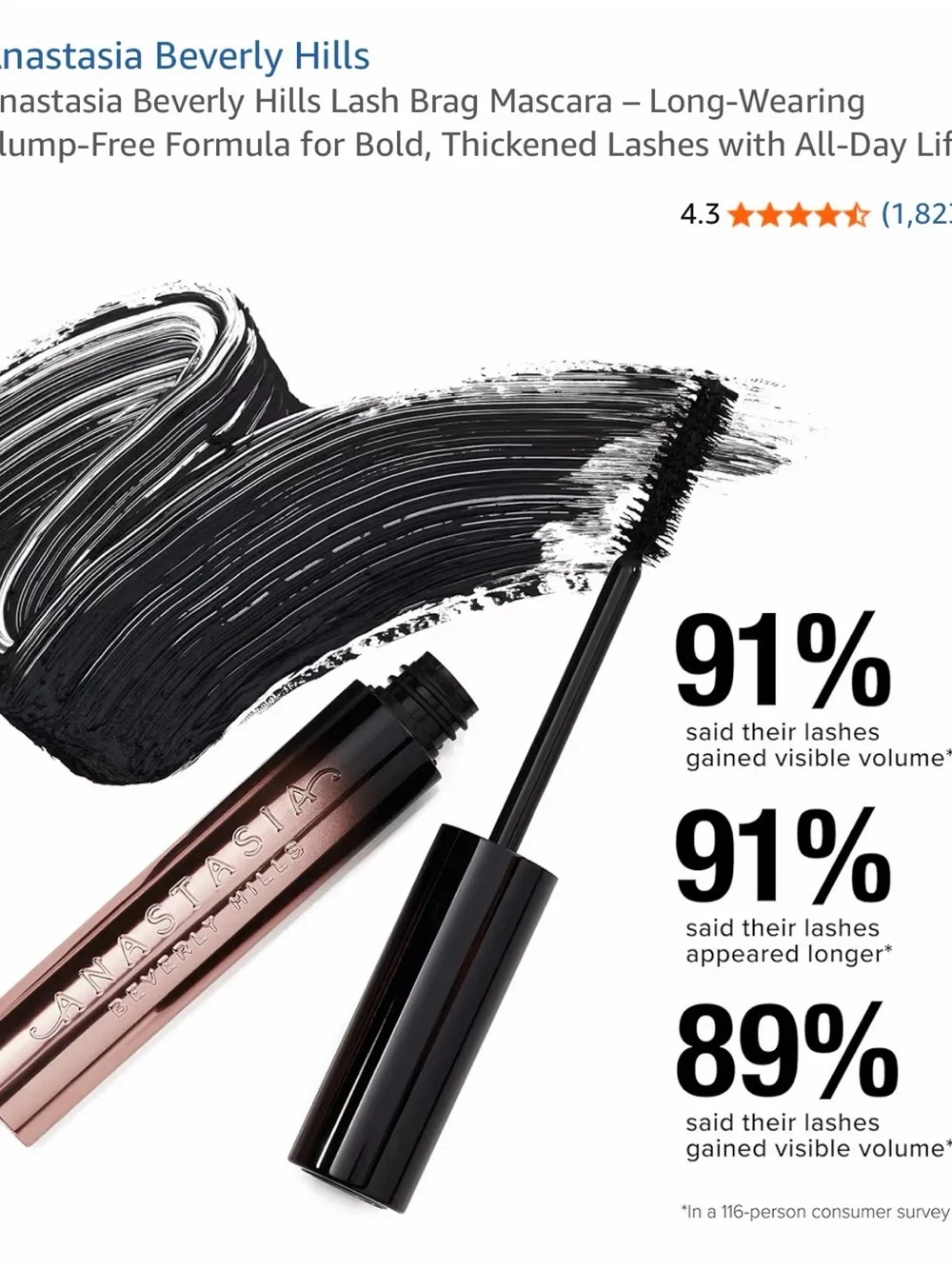 Anastasia Lash Brag Volumizing Mascara - Full size